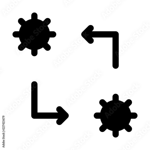 Process Gear Wheel Settings Progress Causality vector icon