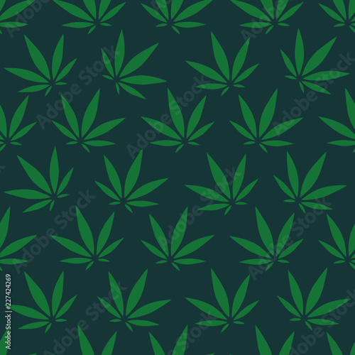 Cannabis Background. Vector Pattern.