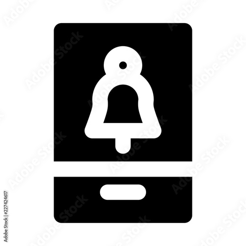 Smartphone Alarm Bell Signal Alert vector icon