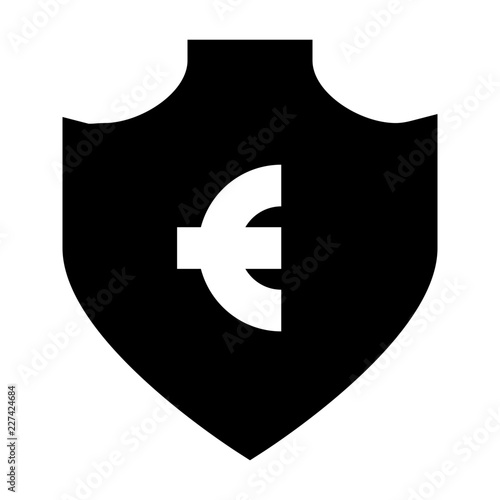 Shield Euro Security Protect Protection Secure vector icon