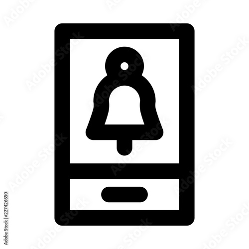 Smartphone Alarm Bell Signal Alert vector icon