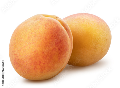 Fresh apricot isolated on white background. Clipping path