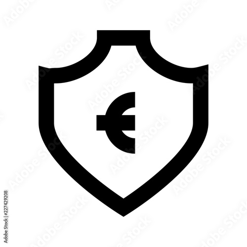Shield Euro Security Protect Protection Secure vector icon