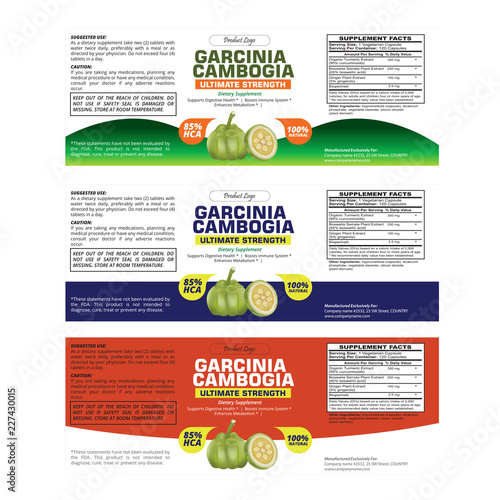 Garcinia Cambogia Supplement label template
