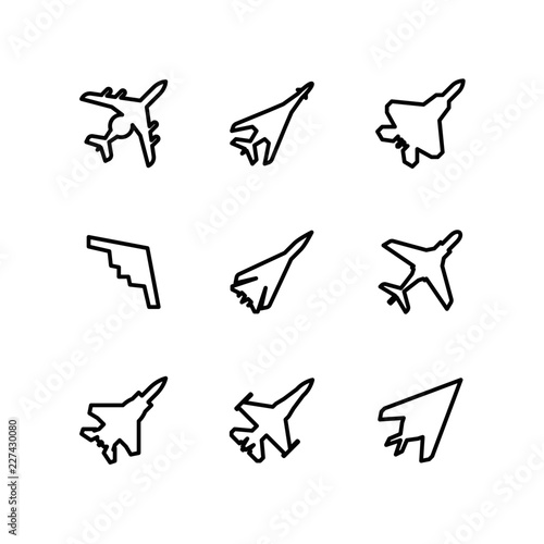 Modern war planes icons