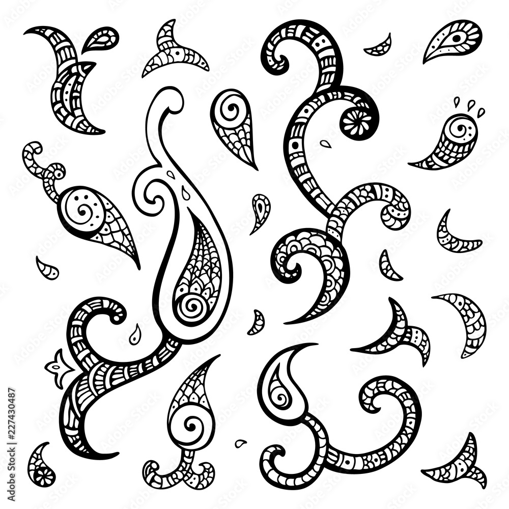 Paisley background. Hand Drawn ornament. Vector illustration Paisley background. Hand Drawn ornament. Vector illustration