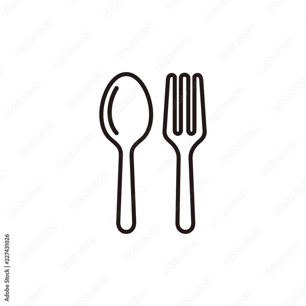 Spoon and fork icon symbol Spoon and fork icon symbol