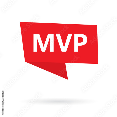 MVP (minimum viable product) acronym on a sticker- vector illustration photo