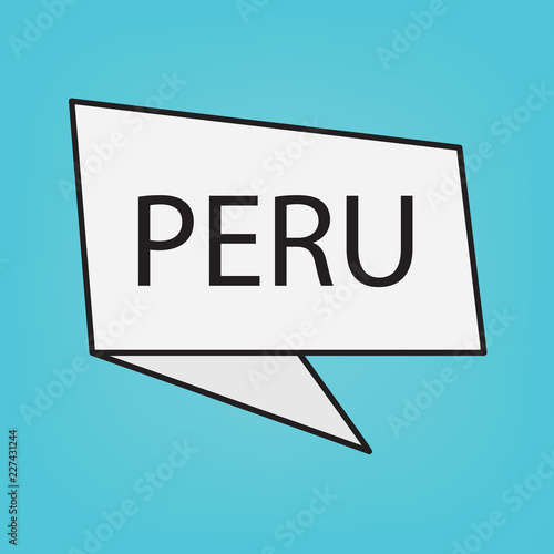 Peru word on a sticker- vector illustration