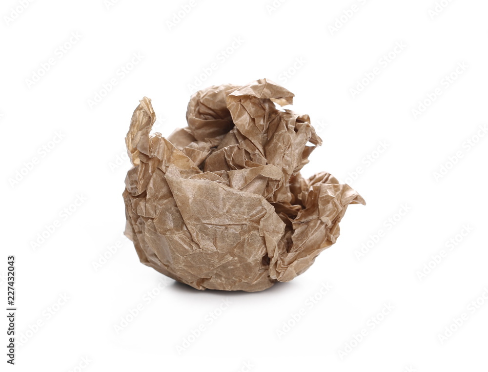 Crumpled paper ball isolated on white background Crumpled paper ball isolated on white background