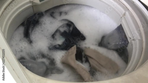 Washing machine while working