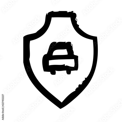 Shield Car Insurance Protection Guarantee Promise vector icon