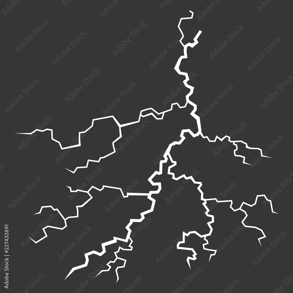 Lightning Bolt on Black Background. Thunderbolt. Vector Lightning Bolt on Black Background. Thunderbolt. Vector