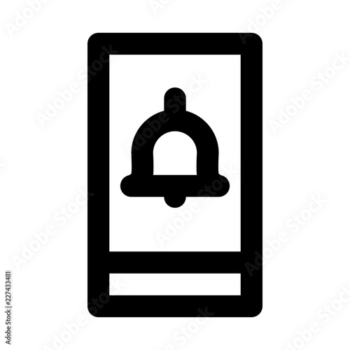Smartphone 2 Alarm Bell Signal Alert vector icon