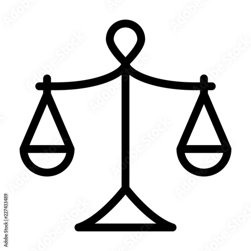 Scale Lawyer Judge Judgement Law vector icon