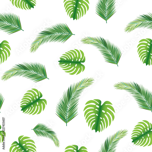 Fototapeta Naklejka Na Ścianę i Meble -  Green Leaf Seamless Pattern