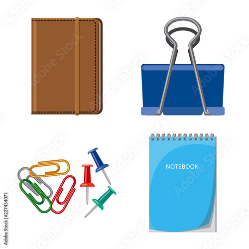 Vector illustration of office and supply icon. Collection of office and school stock vector illustration.