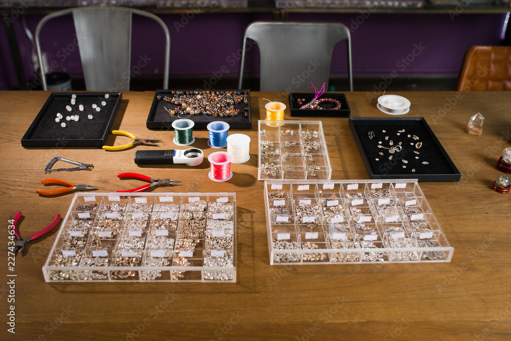 Jewelry tools. Goldsmith workplace. Hand craft. Workshop. Jewelry tools. Goldsmith workplace. Hand craft. Workshop.