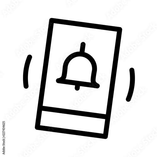 Smartphone Ring Alarm Bell Signal Alert vector icon