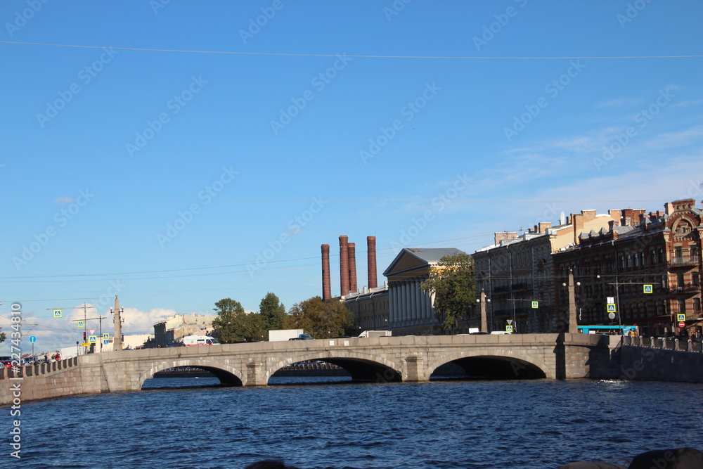 Canal , river and bridge Saints-Petersburg Russia