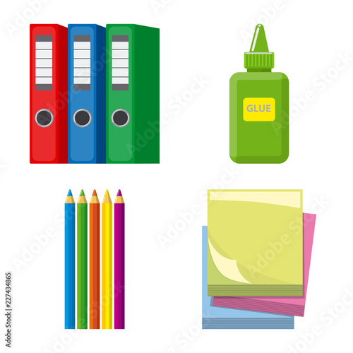 Isolated object of office and supply logo. Set of office and school vector icon for stock.