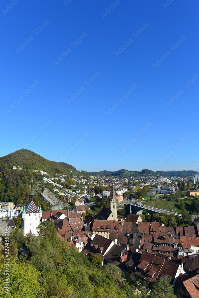 Luftansicht Baden im Kanton Aargau 