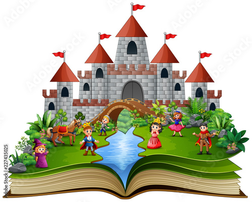 Story book with royal story cartoon