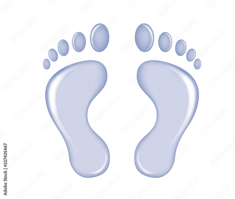 blue glass feet icon blue glass feet icon