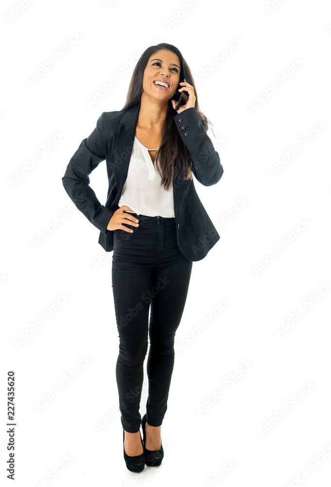 Full body portrait of happy excited beautiful businesswoman Full body portrait of happy excited beautiful businesswoman