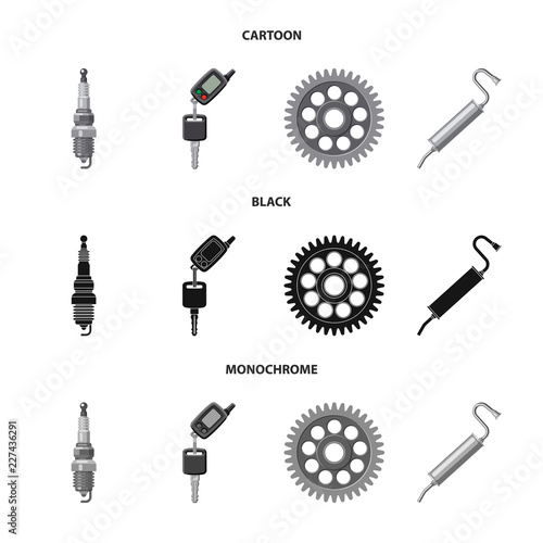 Vector illustration of auto and part logo. Collection of auto and car vector icon for stock.