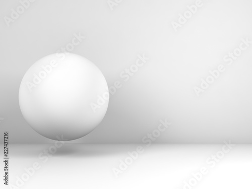 White flying sphere object 3 d render © evannovostro