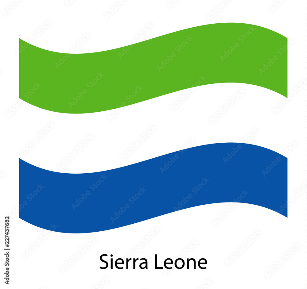 Flag of Sierra Leone waving in the wind