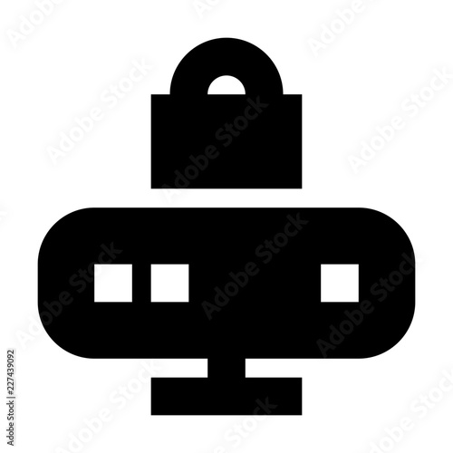 Server Lock Security Protect Protection Secure vector icon