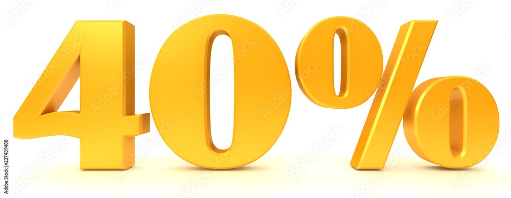 savings 40 % sale discount percent sign golden 3d percentage render interest rate savings 40 % sale discount percent sign golden 3d percentage render interest rate