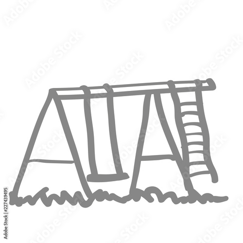 Handgezeichnete Schaukel in grau
