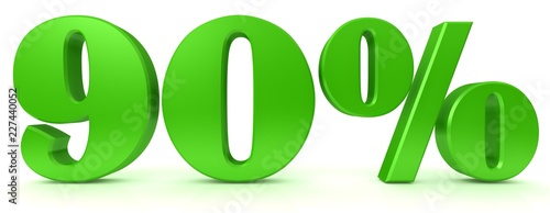 percent percentage sign 90 % green 3d symbol icon sale offer price off discount promotion symbol icon