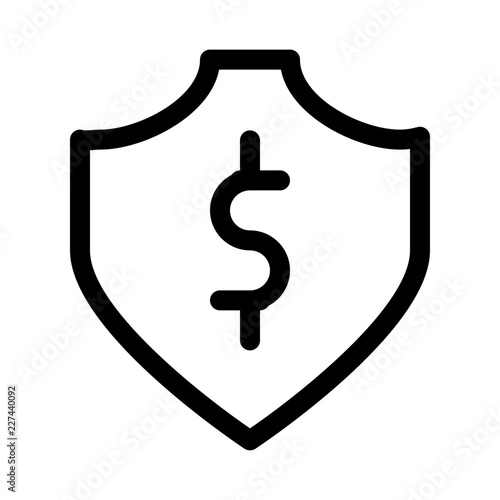 Shield Dollar Security Protect Protection Secure vector icon
