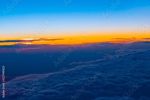 sunset top view clouds. © CK