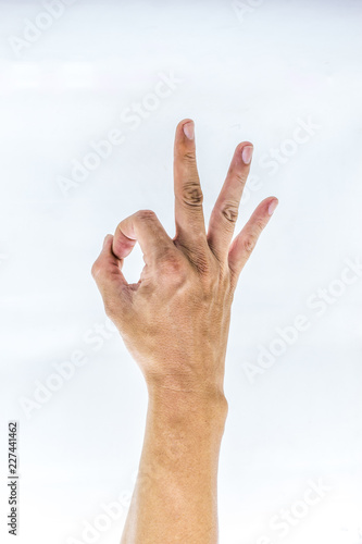  ok hand sign isolated on white background