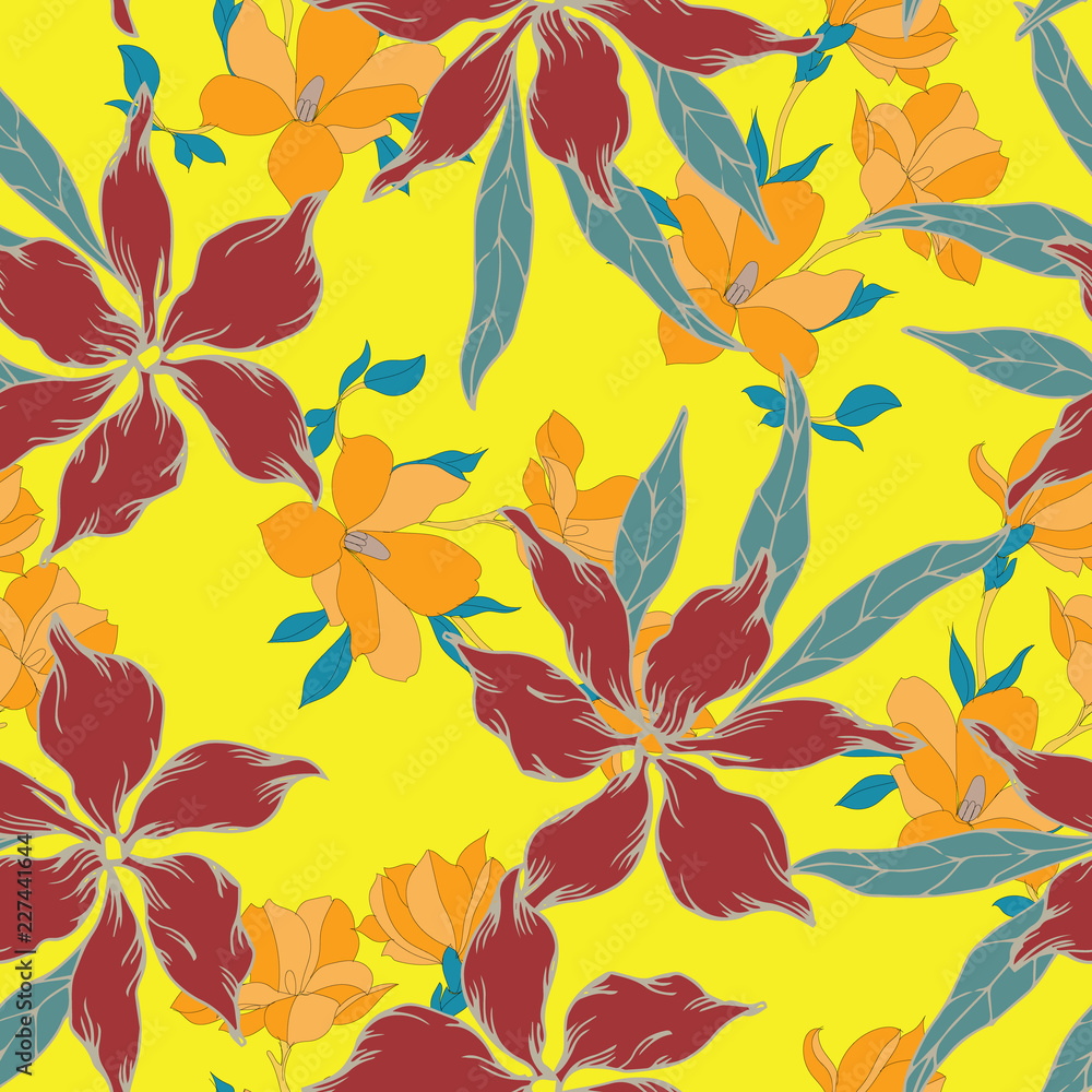 Beautiful seamless floral pattern background. Beautiful seamless floral pattern background.