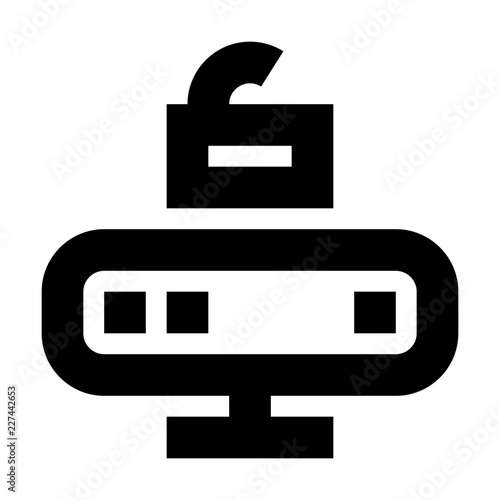 Server Unlock Security Protect Protection Secure vector icon
