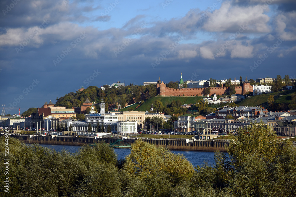 Obraz premium Landscape in Nizhny Novgorod, Russia. Dyatlovy Hills. Color summertime photo.
