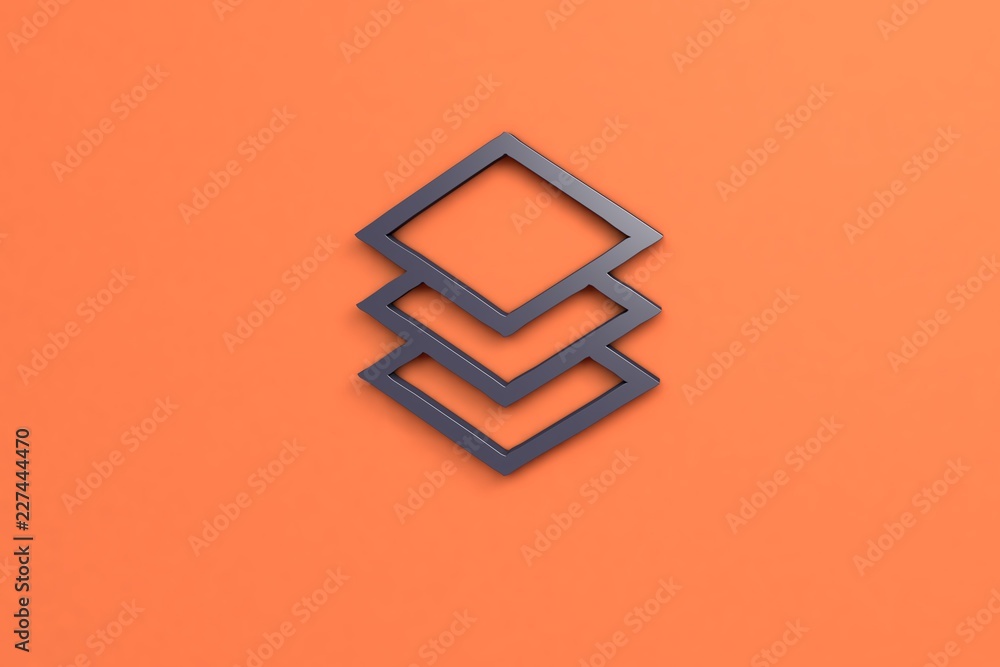 Foto violet 3D illustration and orange background