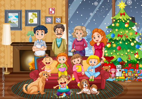 Big family gathering on Christmas day