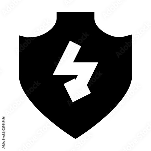 Shield Bolt Flash Security Protect Protection Secure vector icon