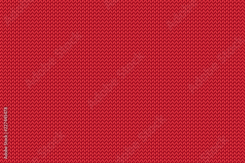 Seamless Christmas red knitted pattern. Woolen cloth.