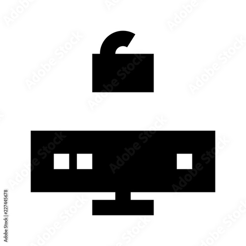 Server Unlock Security Protect Protection Secure vector icon