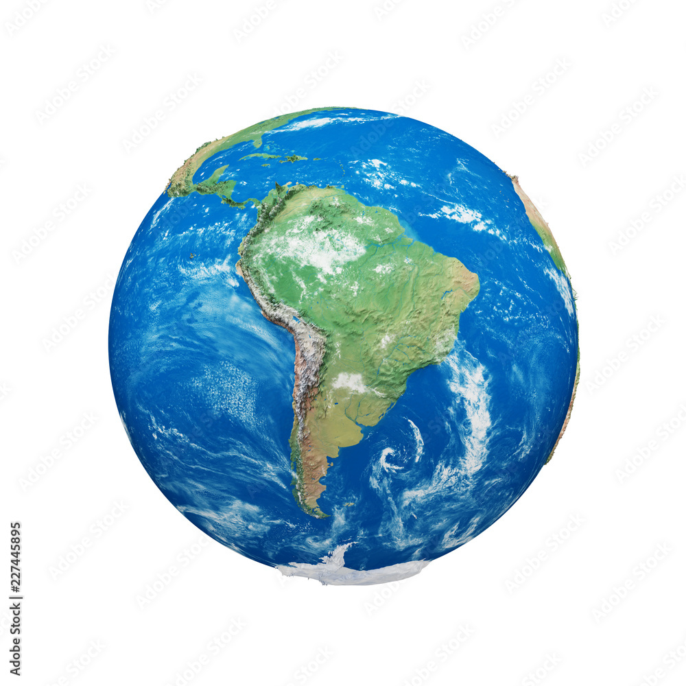 Planet earth globe isolated on white background. Blue and green realistic world. Earth day celebration. Planet earth globe isolated on white background. Blue and green realistic world. Earth day celebration.