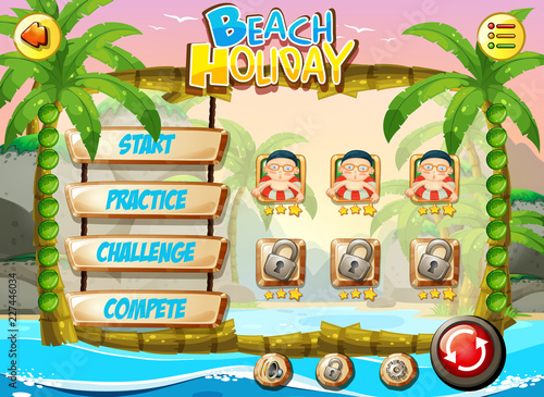 Beach holiday game template