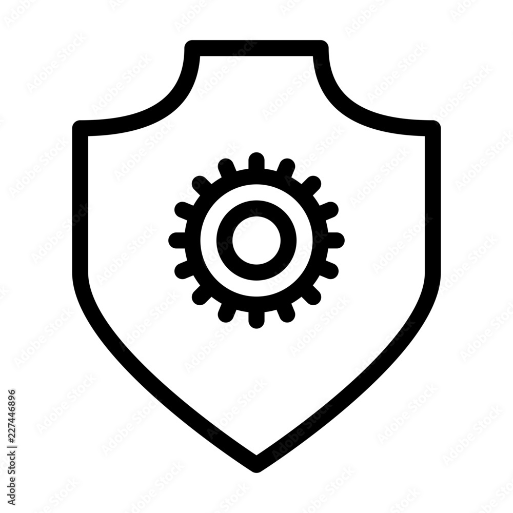 Settings Shield Security Safety Protection Secure vector icon Settings Shield Security Safety Protection Secure vector icon